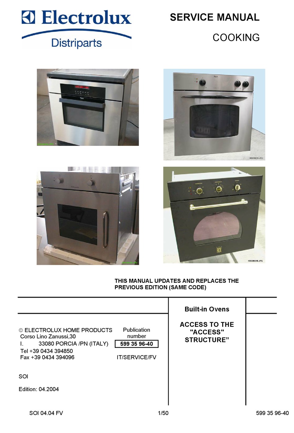 electrolux oven manual