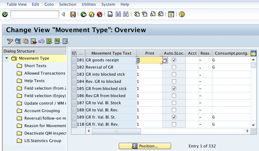 343 movement type in sap