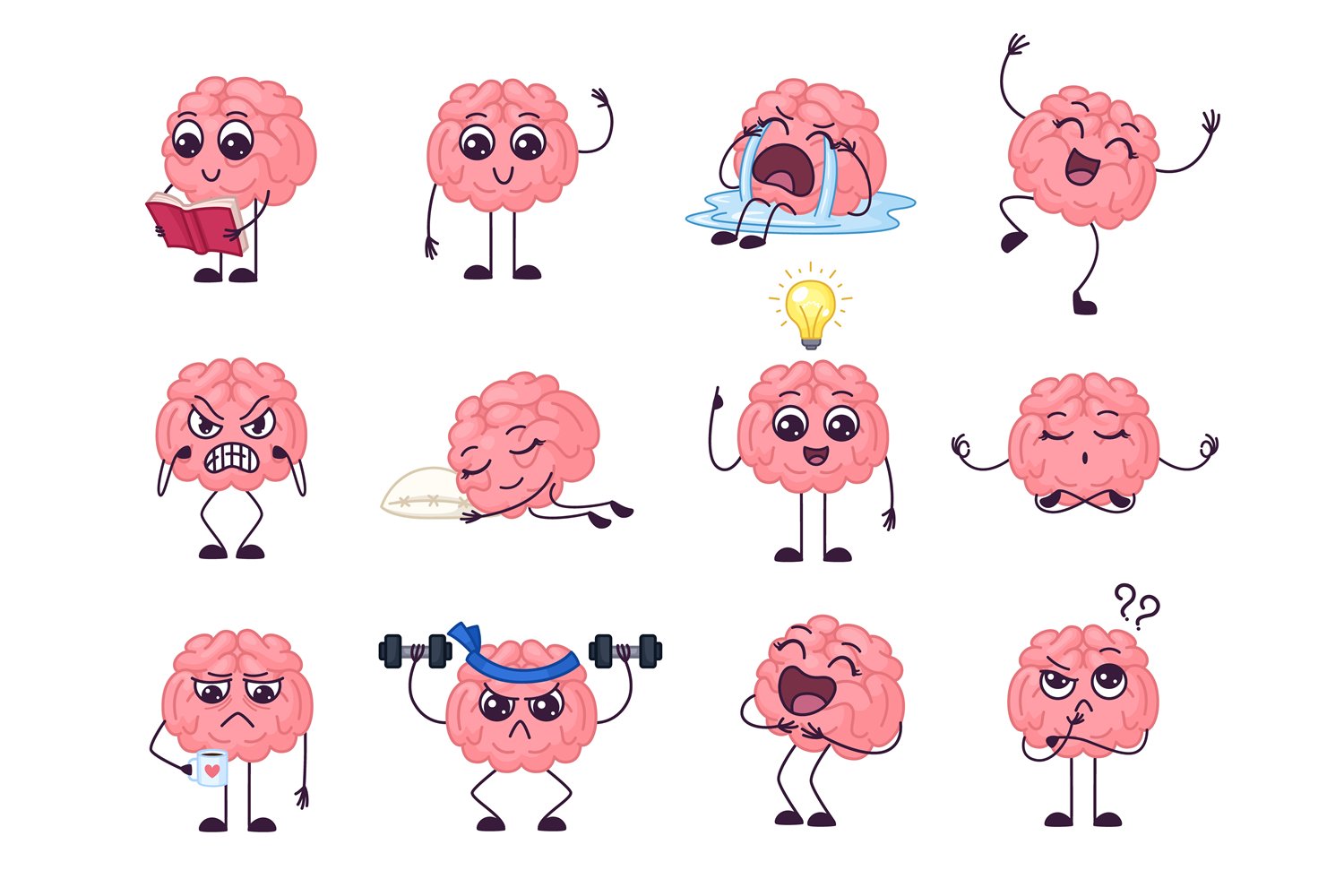 cartoon brain character