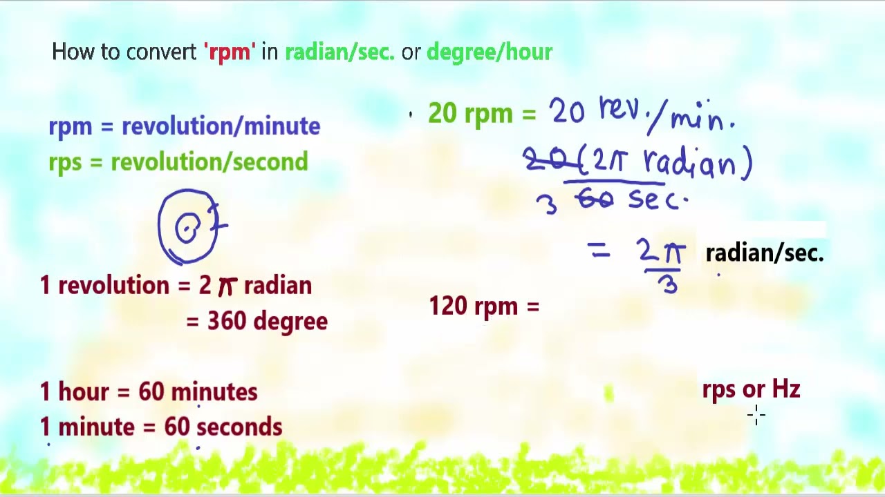 convert rpm to rad/s