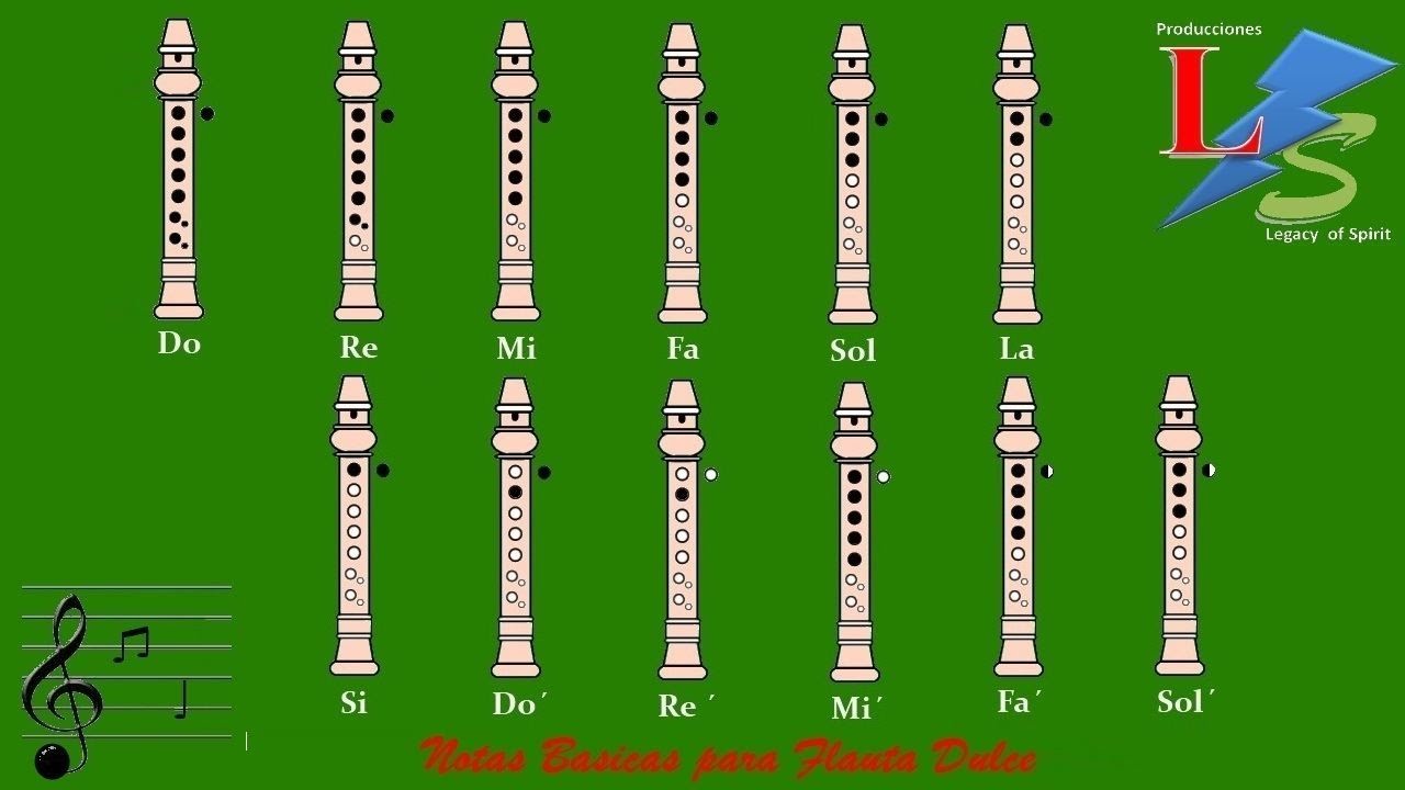 las notas en la flauta dulce