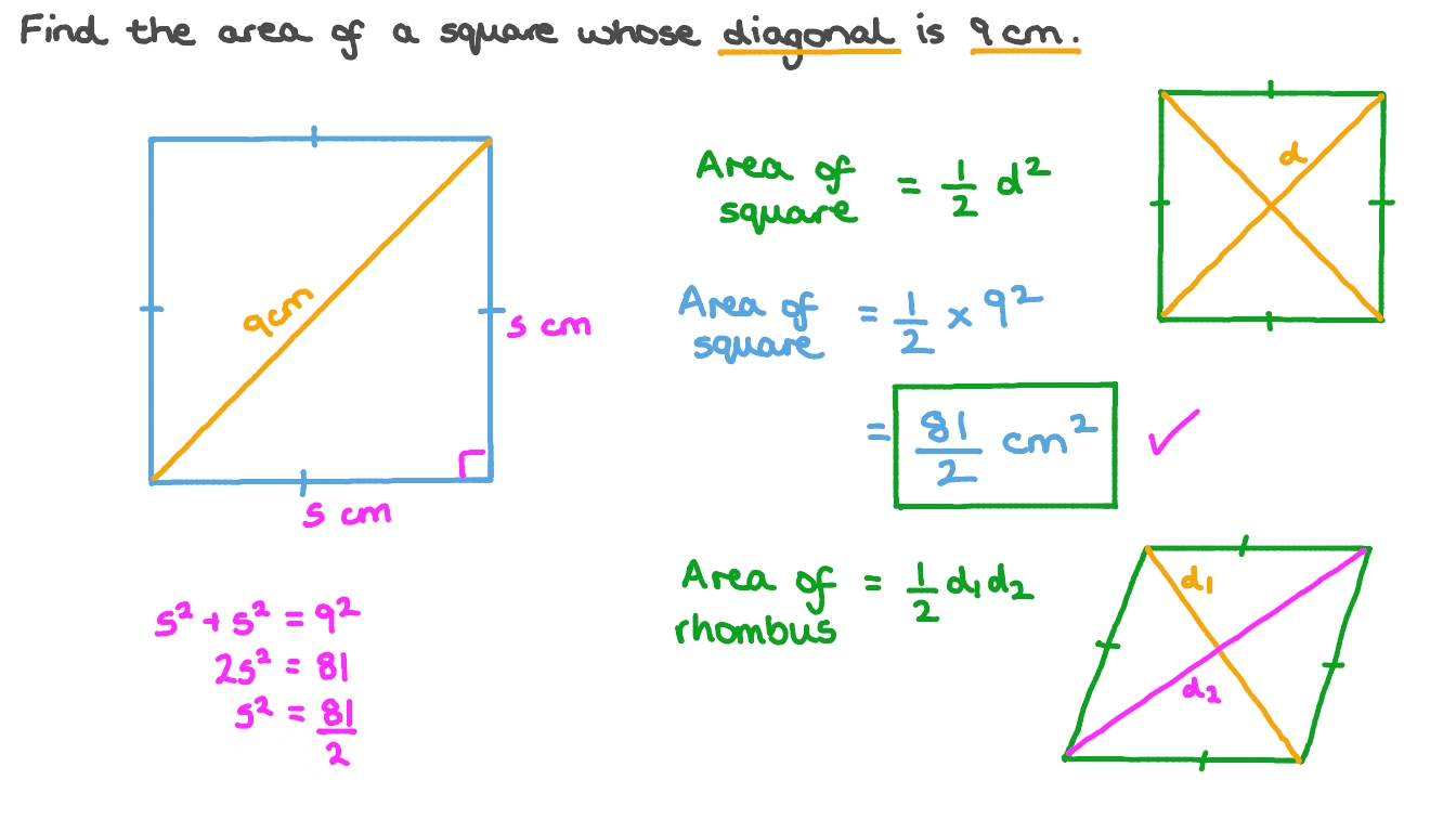 calculating diagonal of square