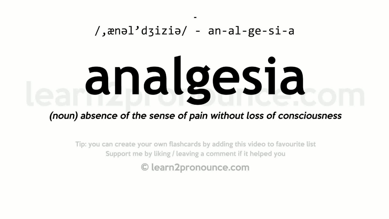 analgesic pronunciation