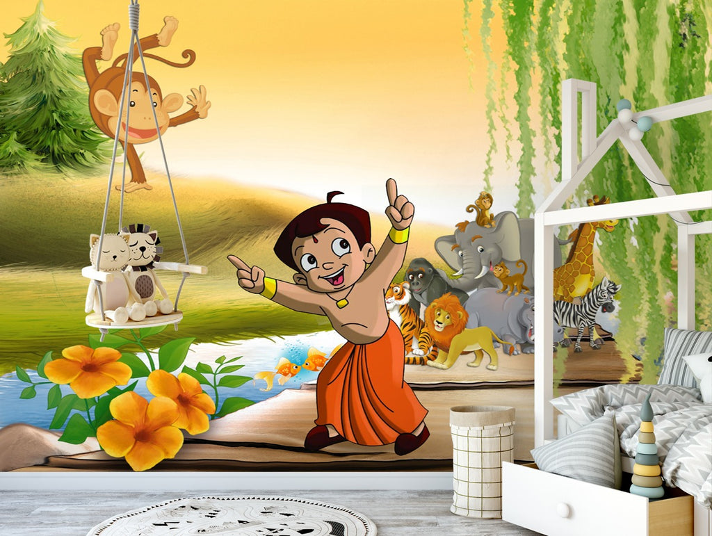 chhota bheem wall painting