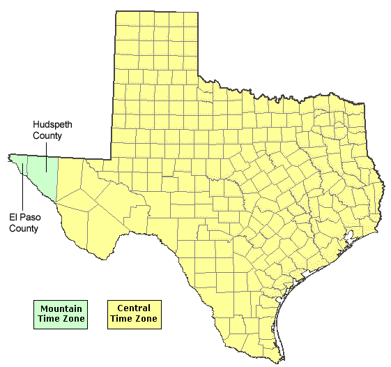 state of texas time zone