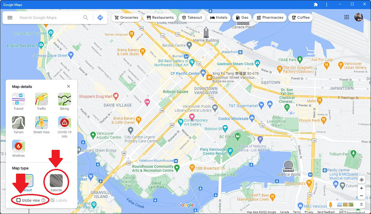 rotate map in google maps