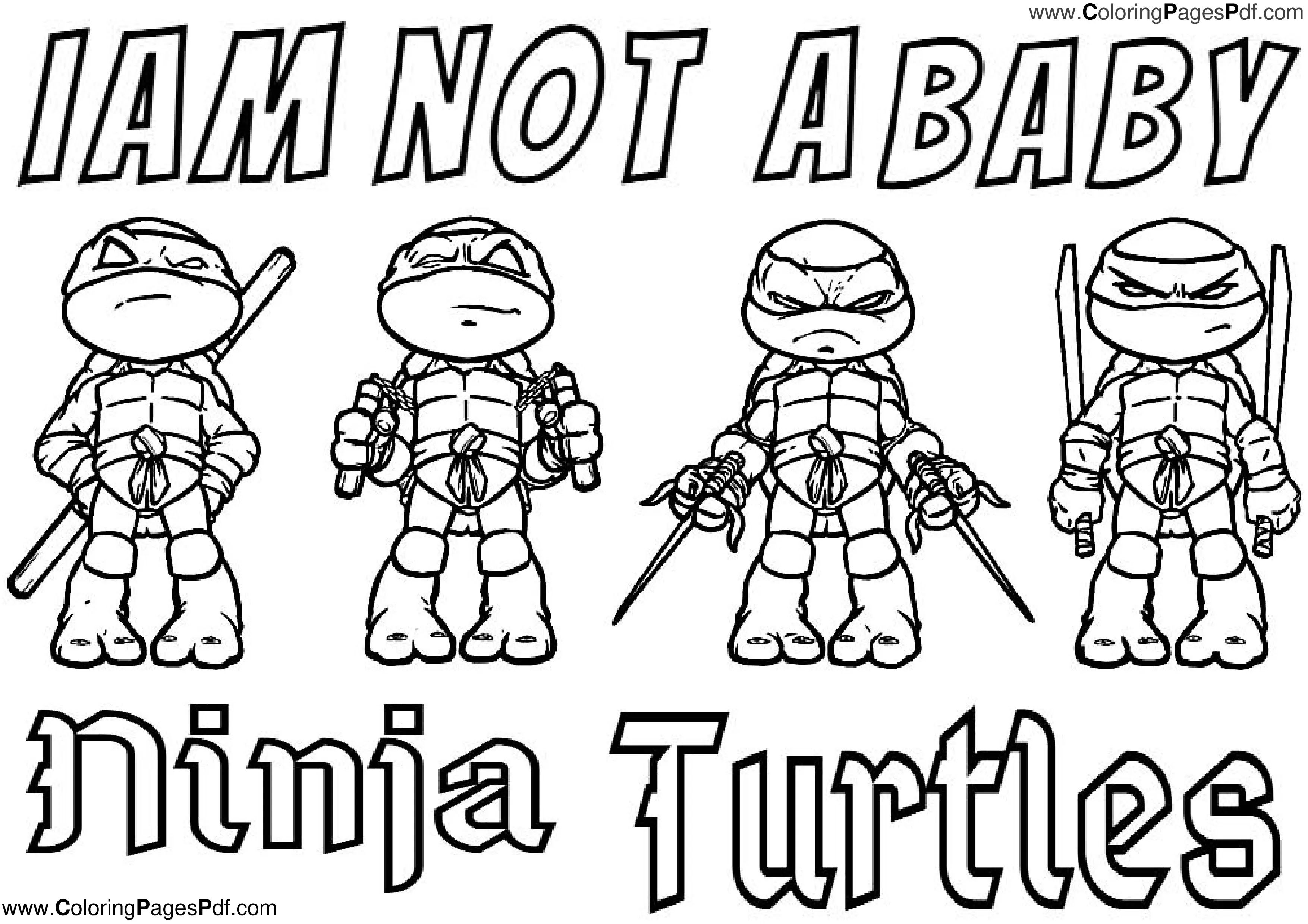 ninja turtle colouring in