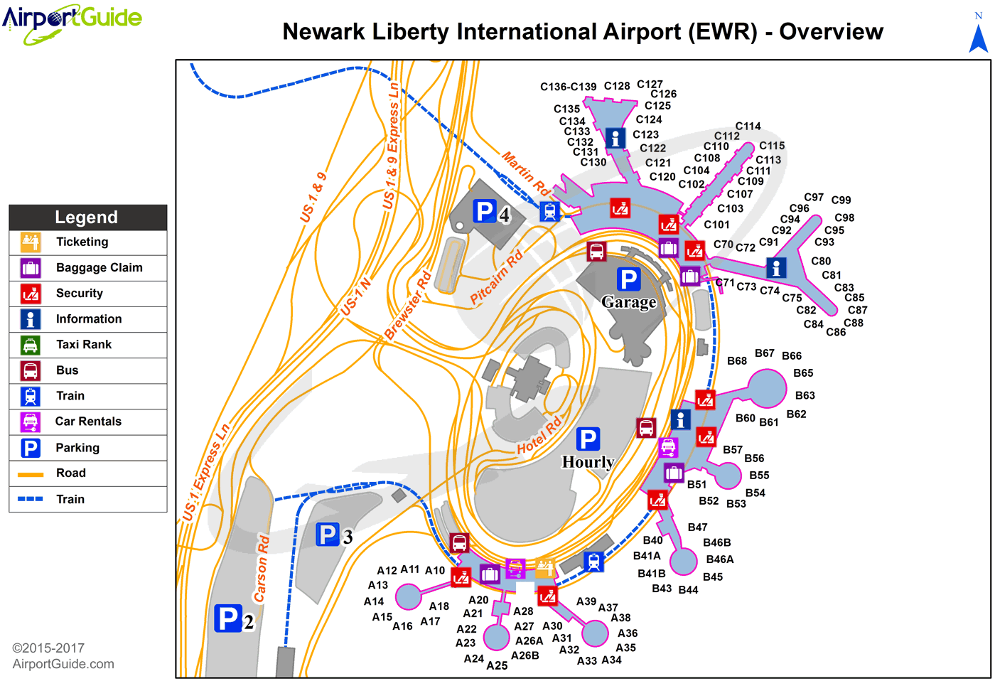 ewr liberty airport map