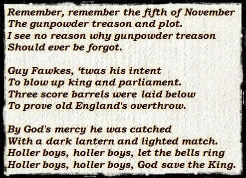 remember remember 5th november poem