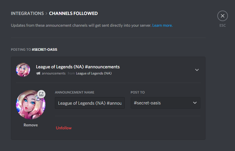 league discord