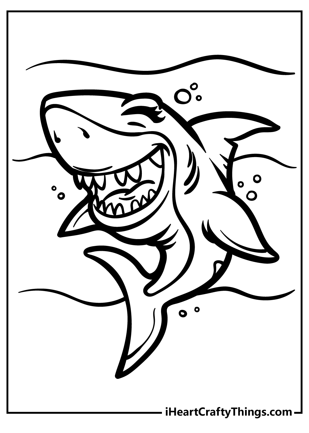 shark colouring page