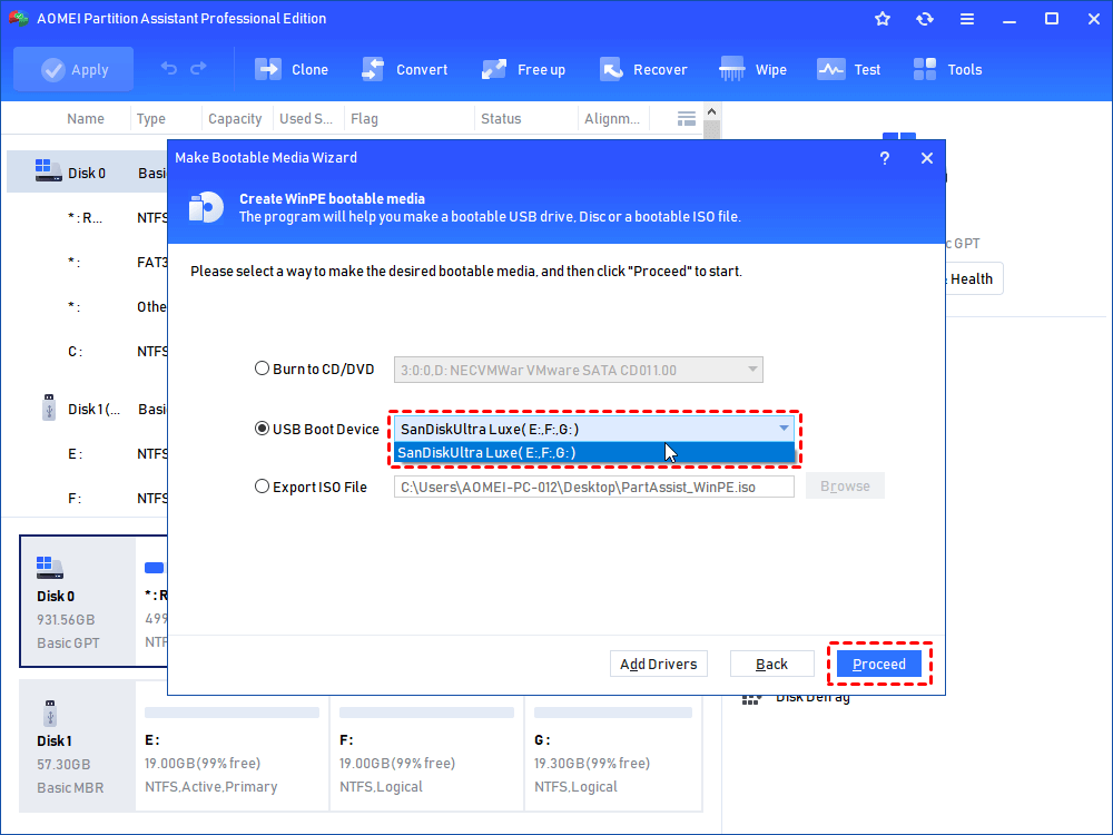 partition manager free bootable usb