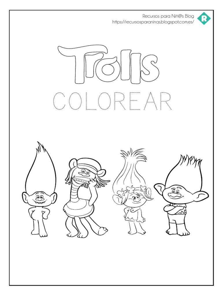 dibujos para colorear de trolls