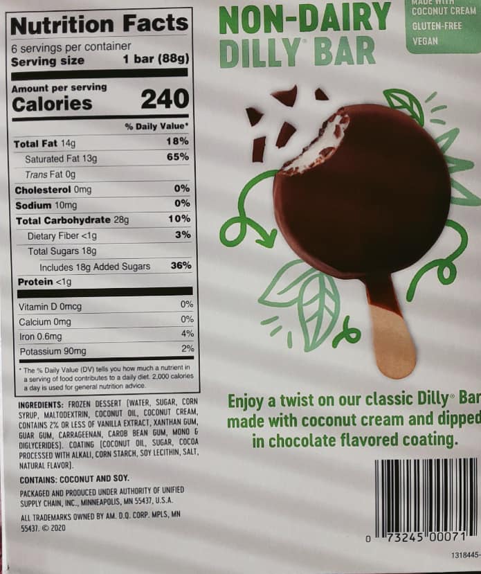 how many calories in a dilly bar