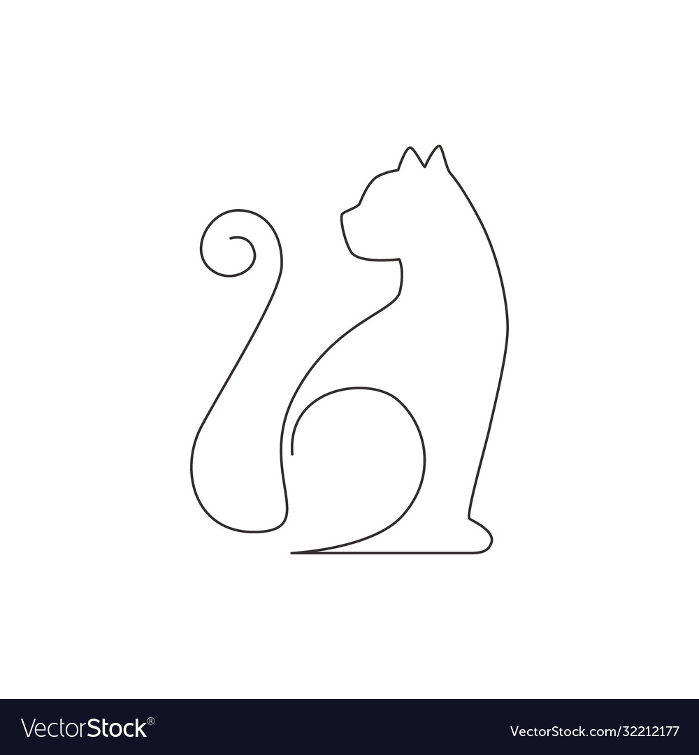 cat continuous line drawing