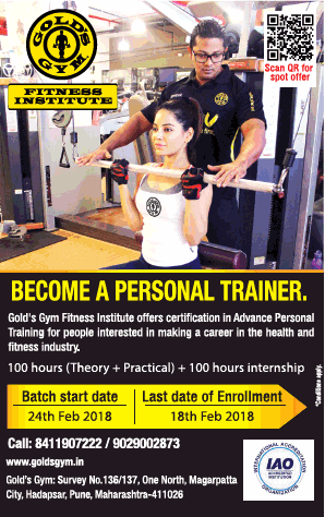 gold gym trainer course fees in india