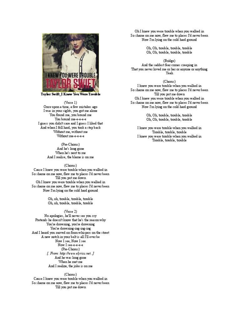 i know you are trouble lyrics