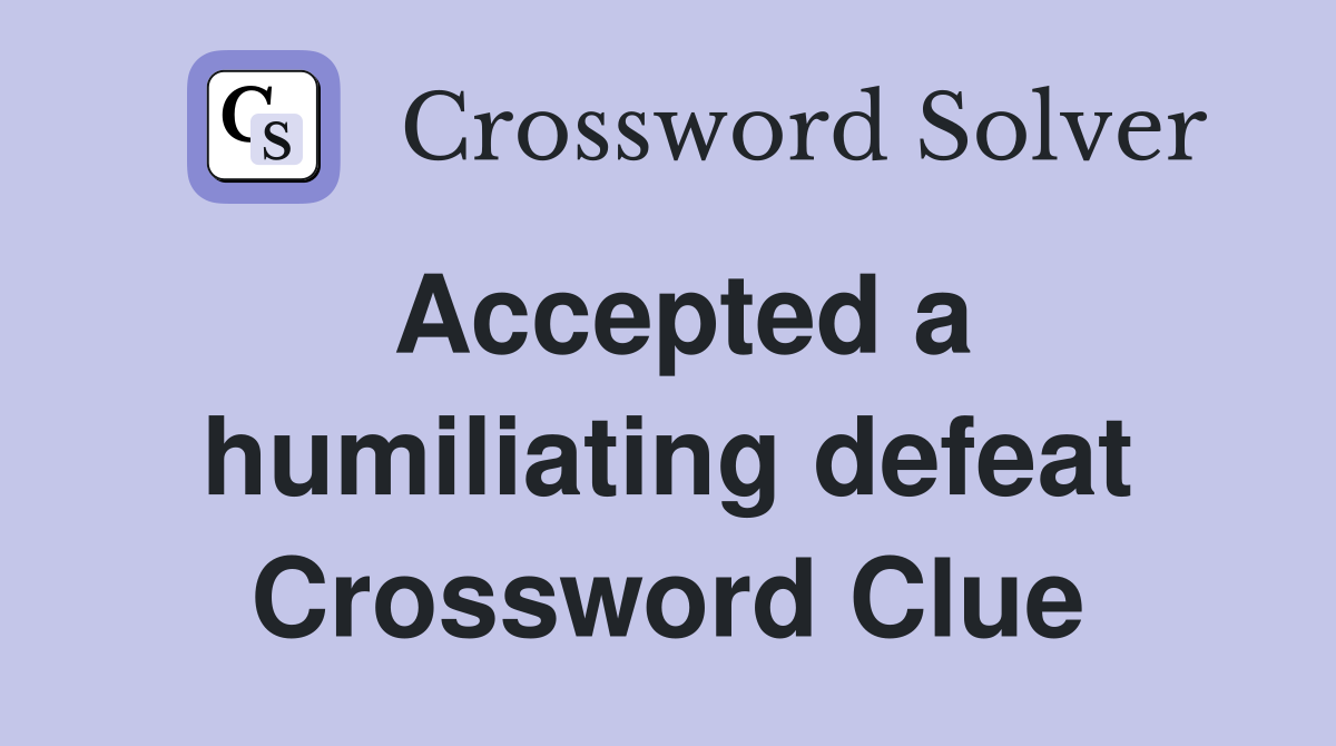 defeat crossword clue 8 letters