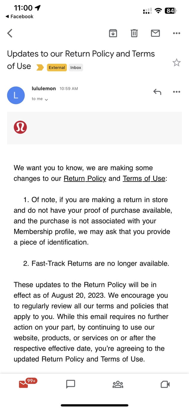 lululemon returns without receipt