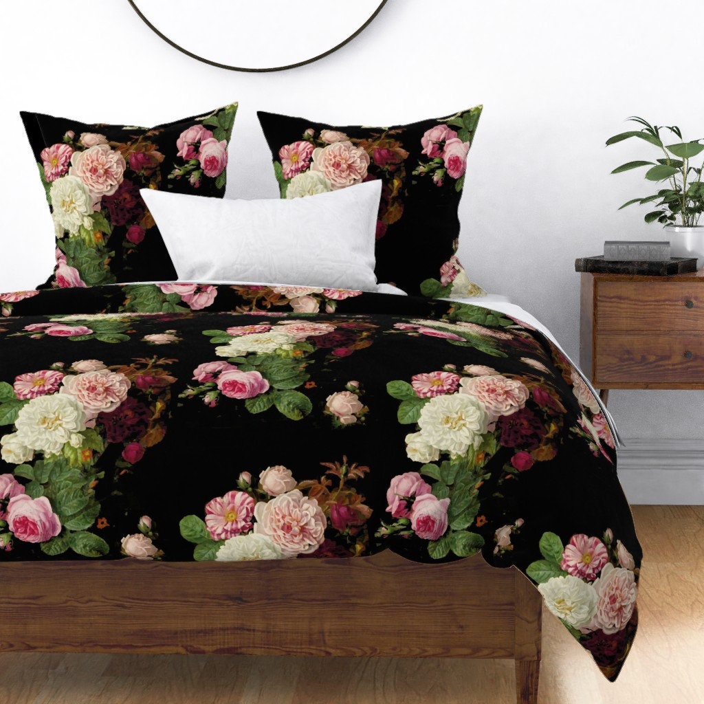 dark floral bedspread