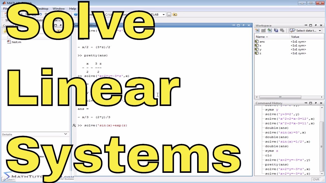 matlab solve for x