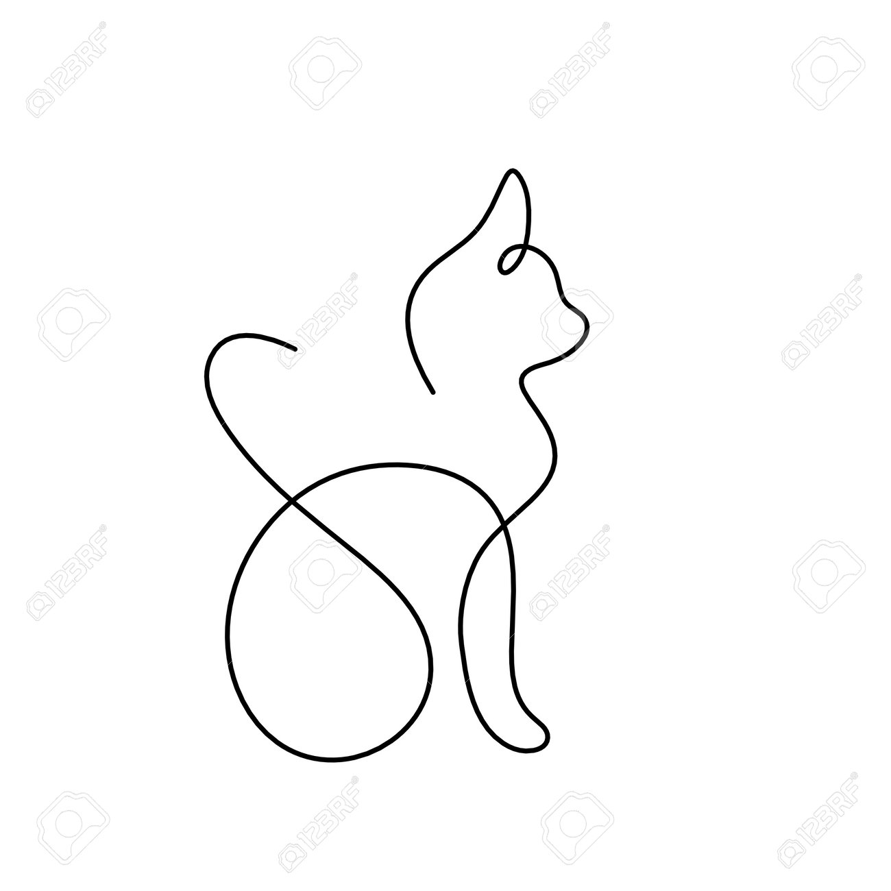 silueta dibujo gato