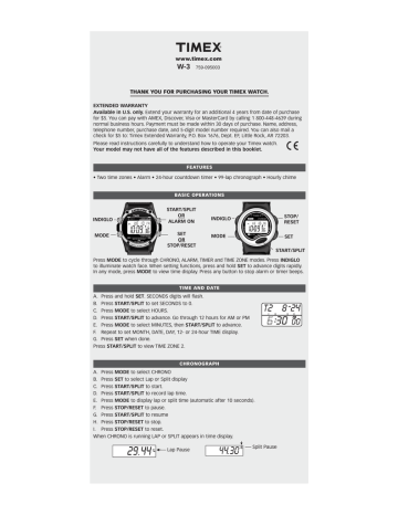 timex com manuals