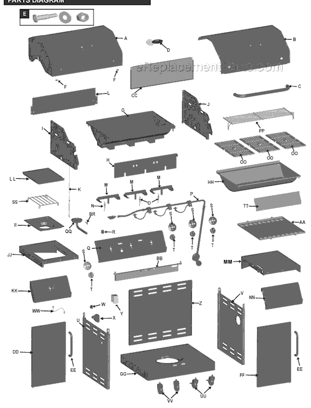 char broil red grill parts