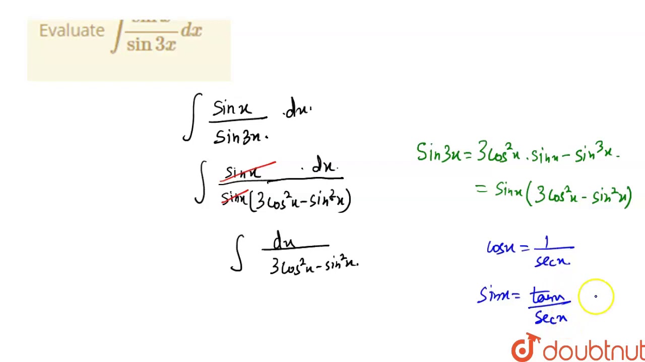 integrate sinx sin3x