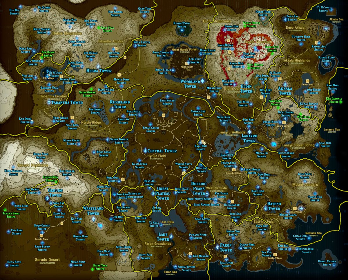 all shrines in zelda