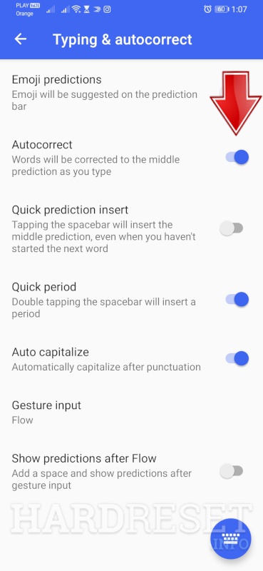 how to turn off predictive text on huawei p30