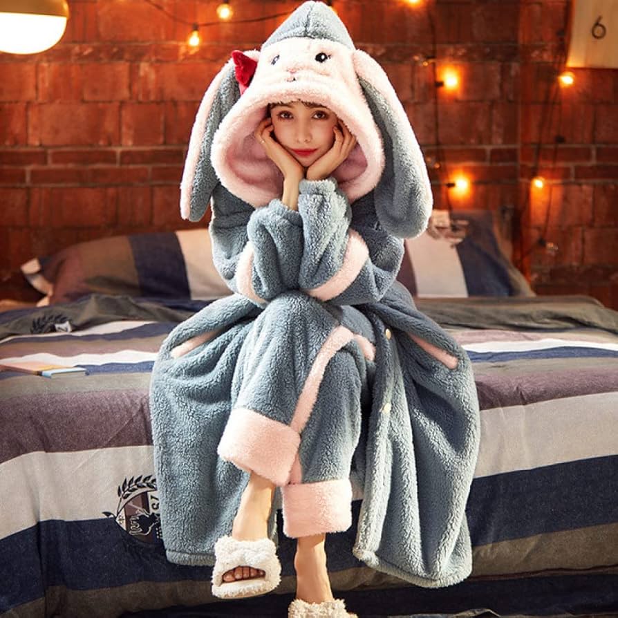 thick long dressing gown womens