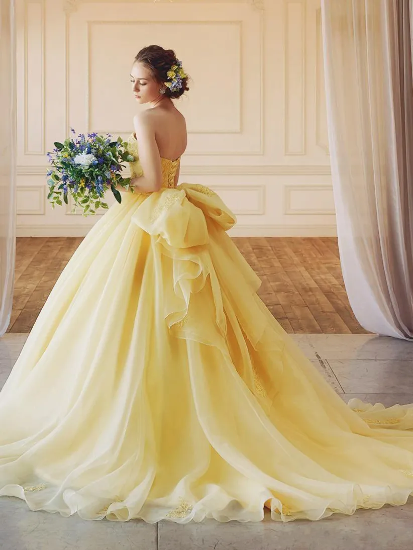 yellow ball gown