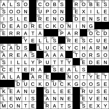 dead duck 5 5 crossword clue