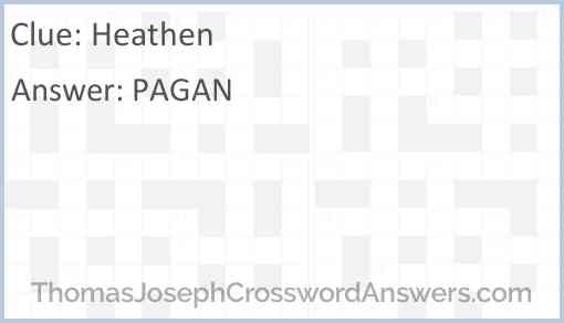 crossword clue heathen