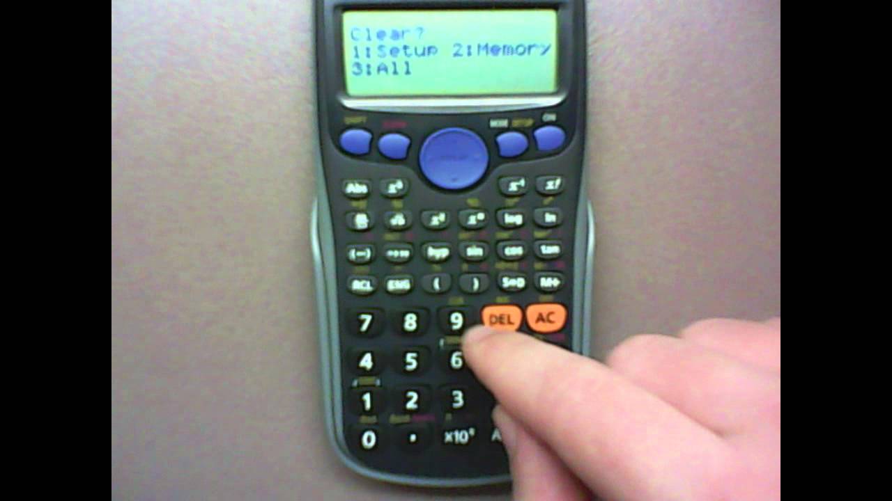 how to restart a casio calculator