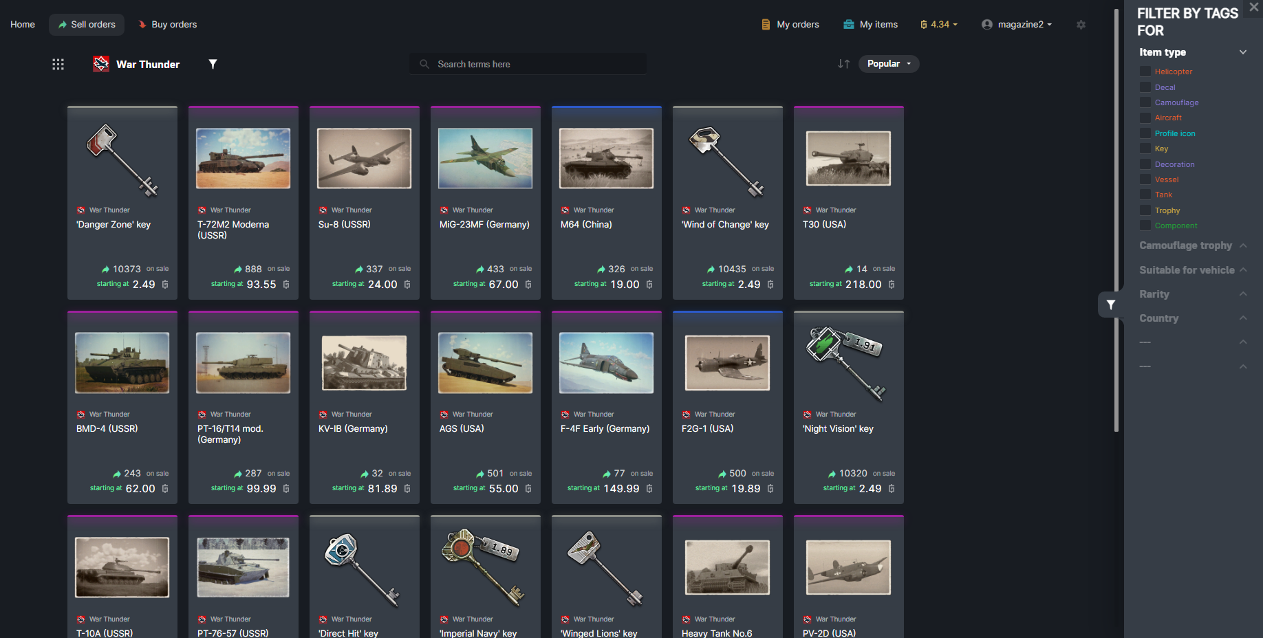 marketplace war thunder