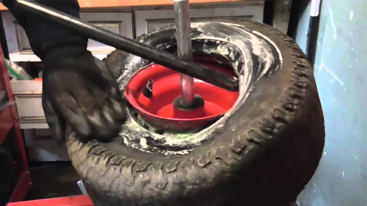 how to change a lawn mower tire