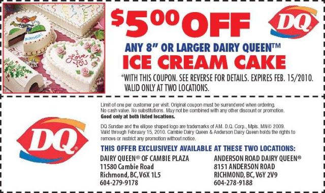 dairy queen cake coupons