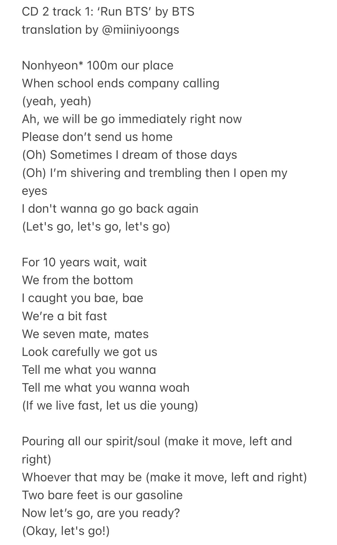 bts run lyrics english