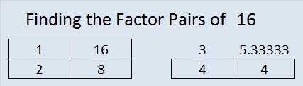 what are all of the factors of 16