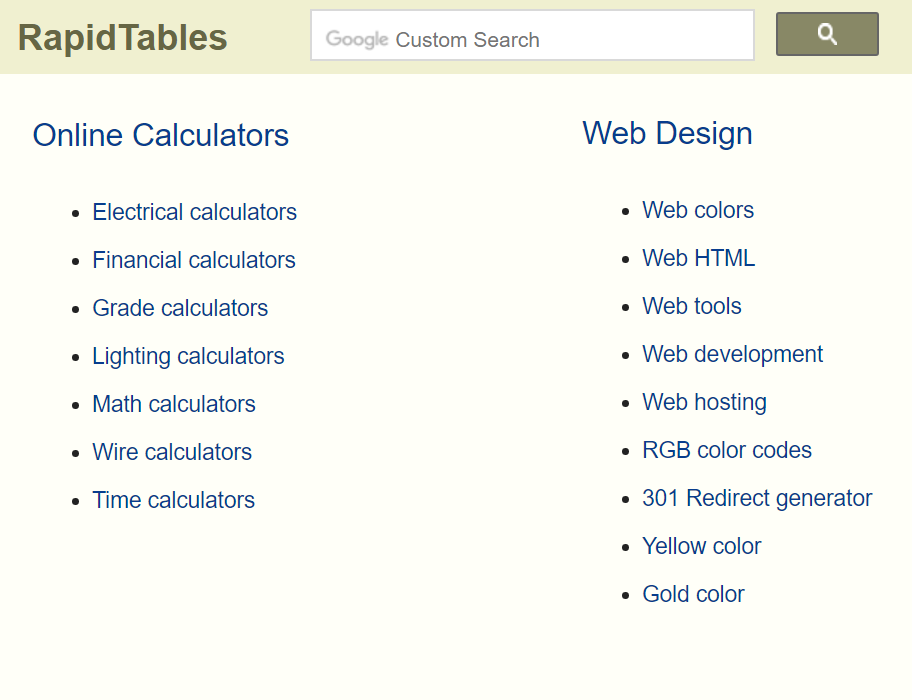 rapidtables converter