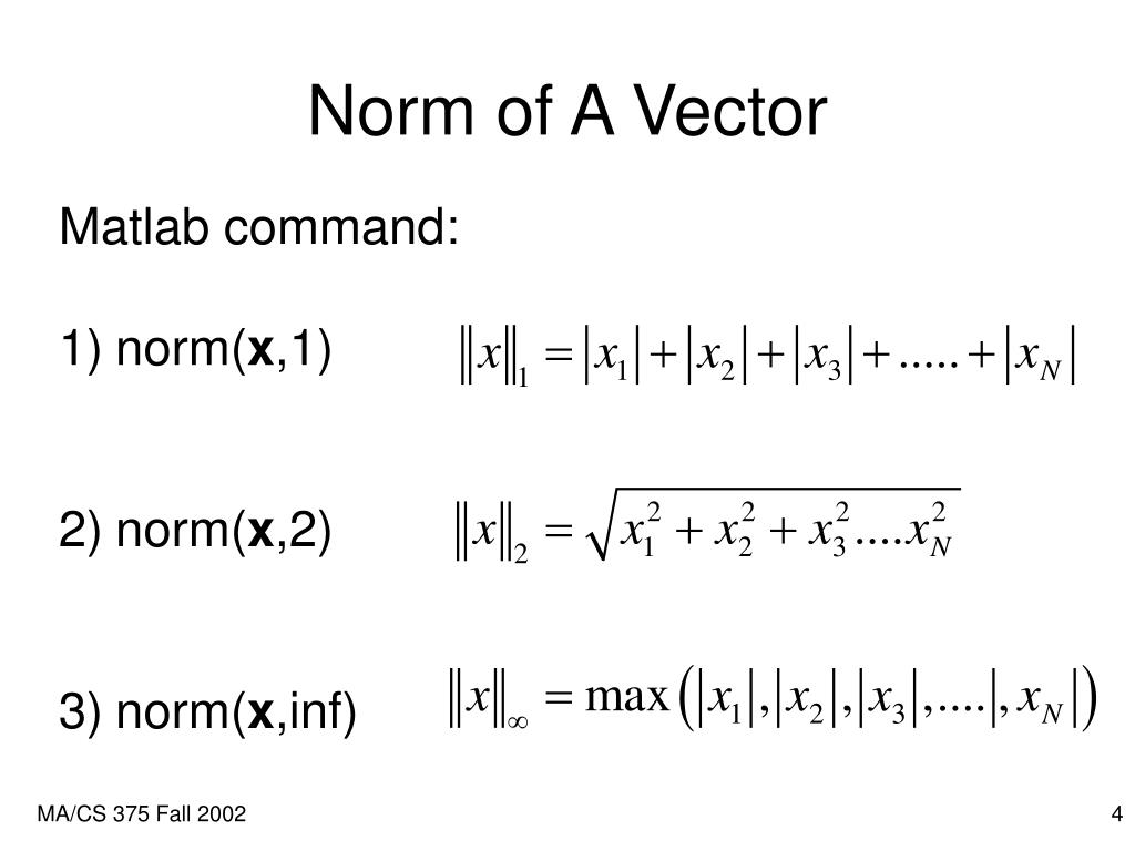 norm of a vector matlab