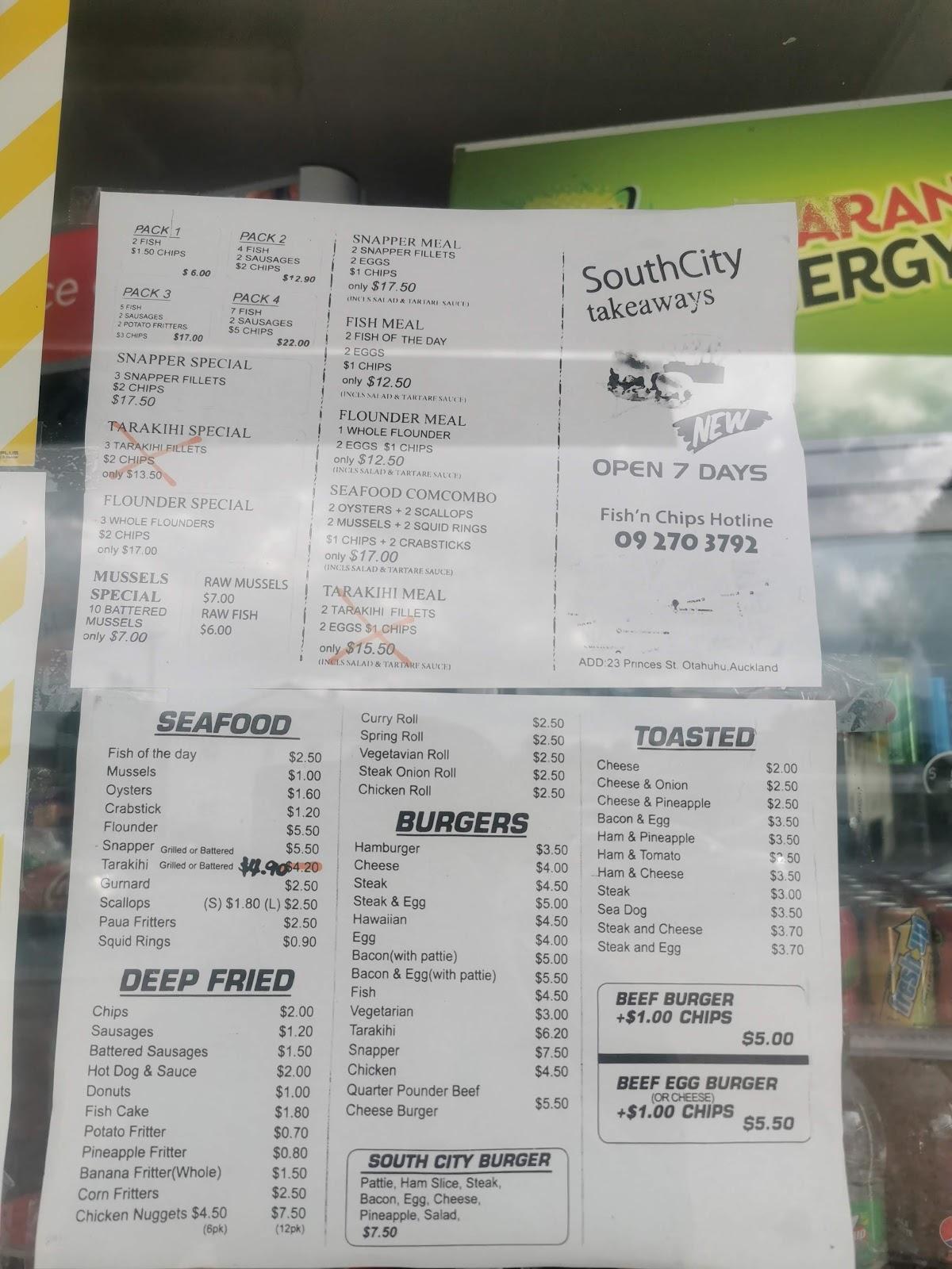 southcity takeaway menu