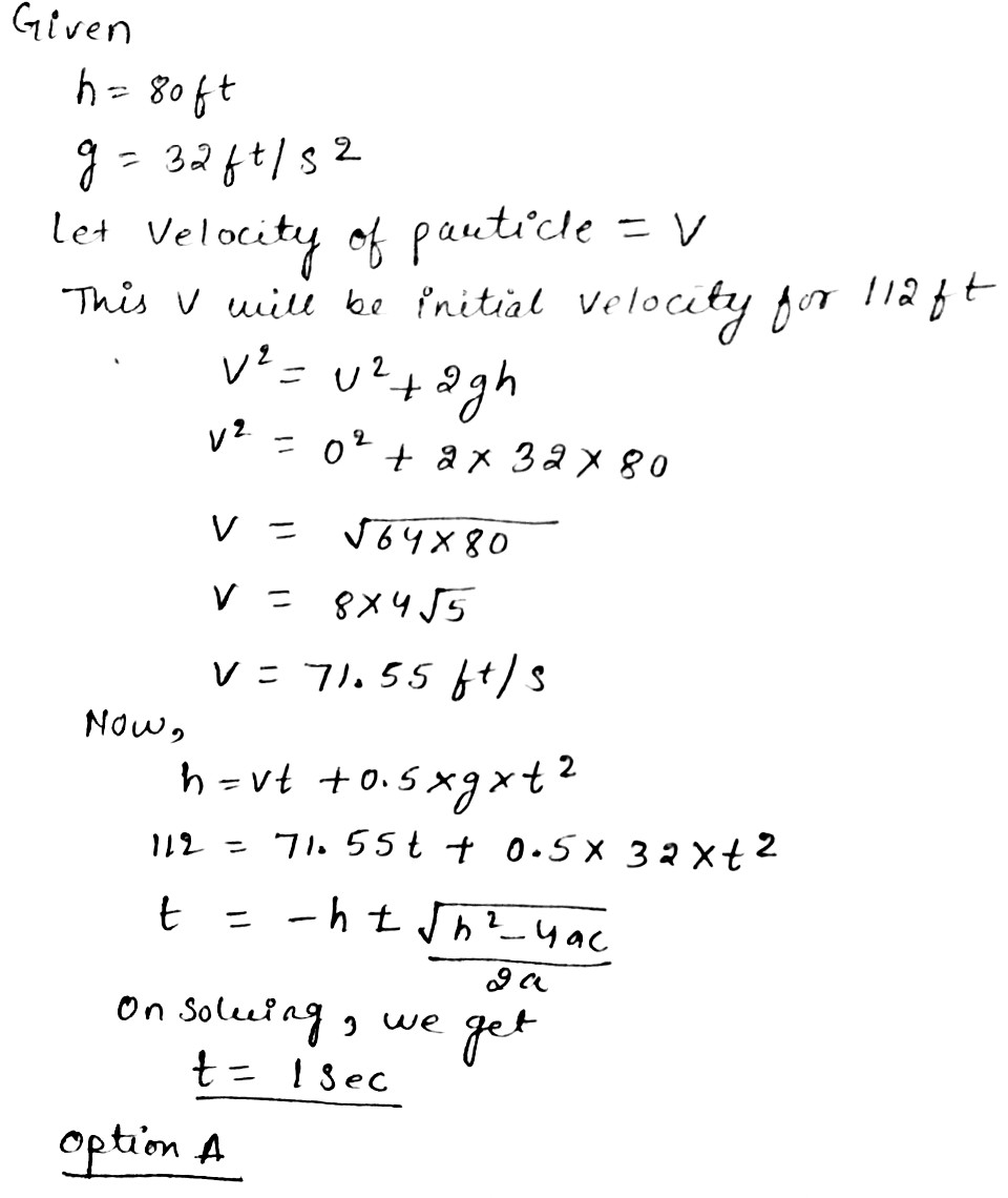 a particle is falling freely under gravity