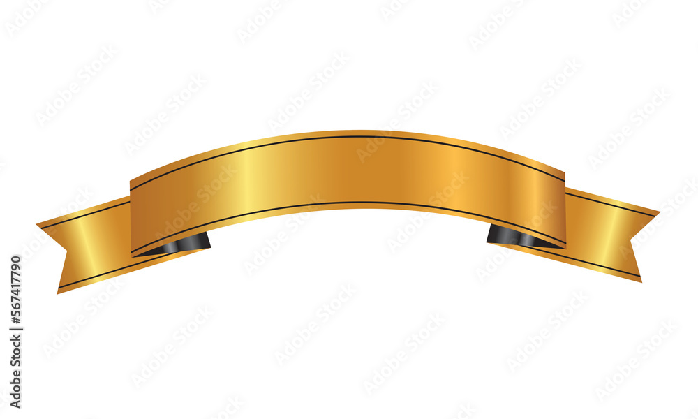 gold ribbon banner png