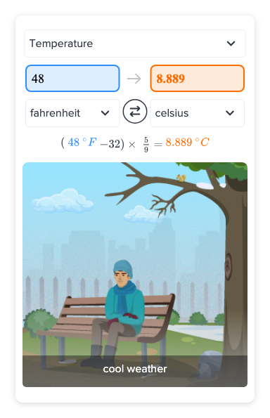 48 fahrenheit a centigrados