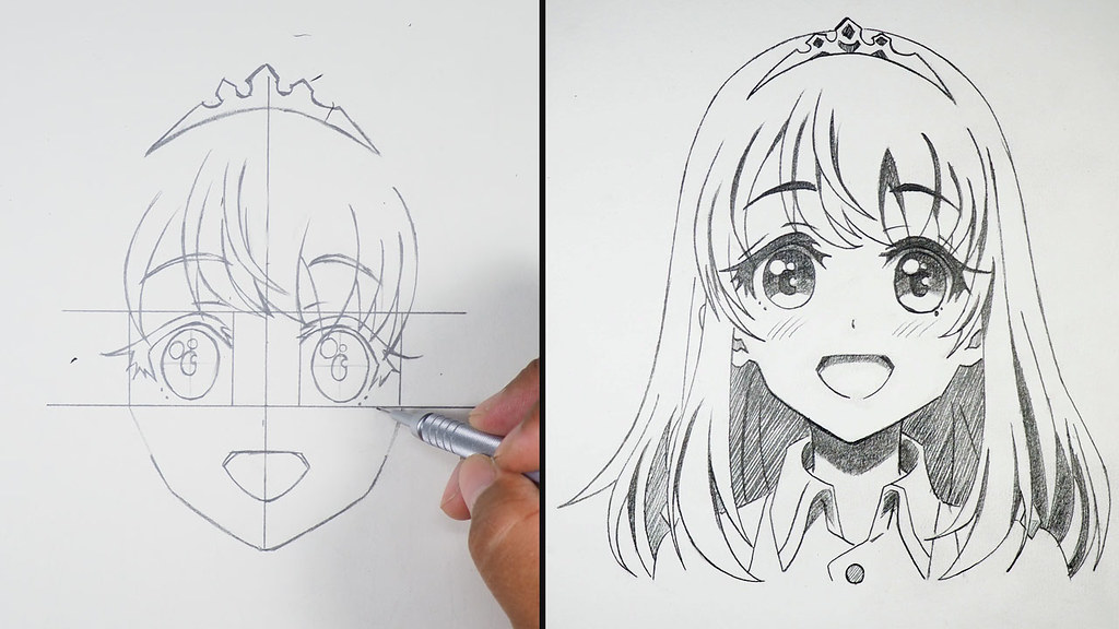 how to draw anime girl step by step