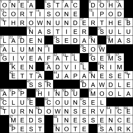 blamed crossword clue