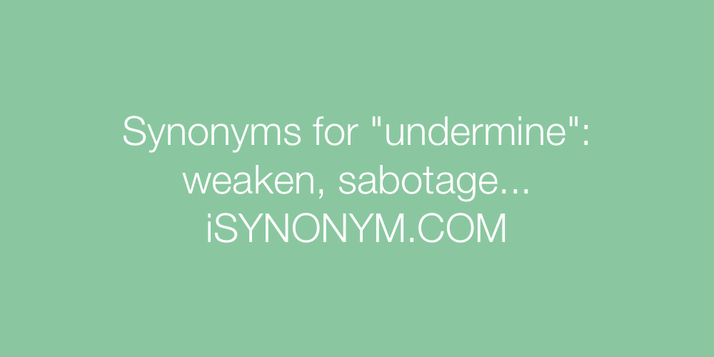 undermine thesaurus